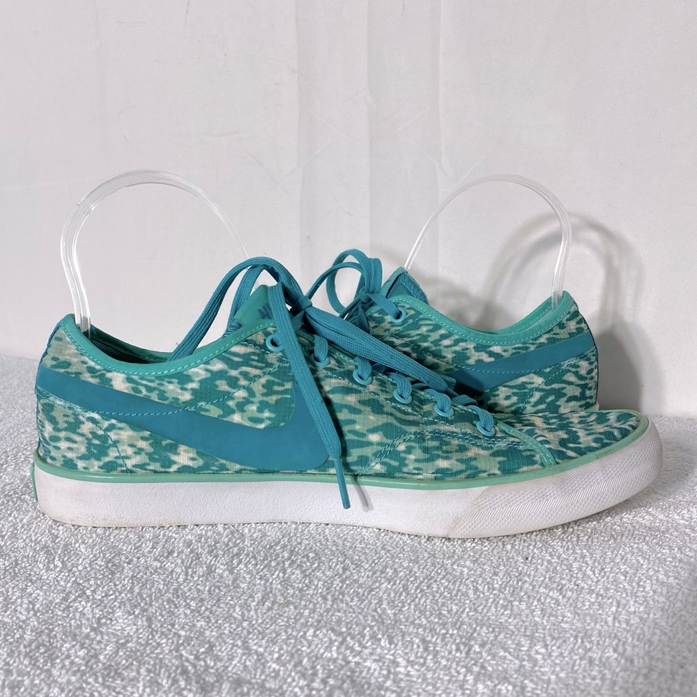 Nike Primo Court Turquoise Animal Print Lace Up Sneakers 9.5 Activewear - Picture 12 of 13